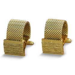 Pair of cufflinks with a \"gold\" finish.